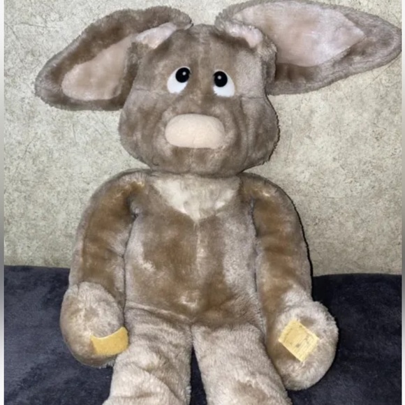 Easter Rabbit Plush Latching Hand Wallace Berrie Brown Vintage 1982 26”Long - Picture 4 of 8